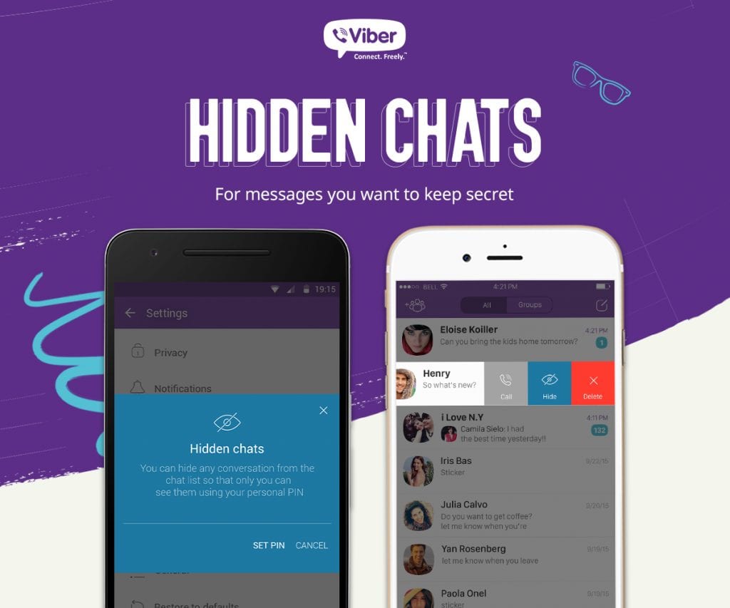 hide viber chat