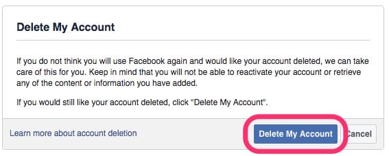 permanently delete facebook account