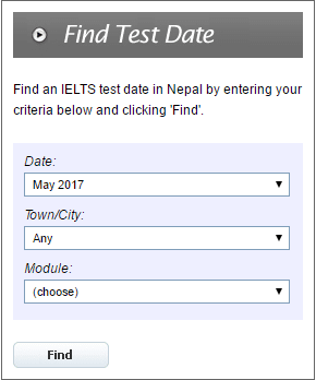 ielts test date in Nepal